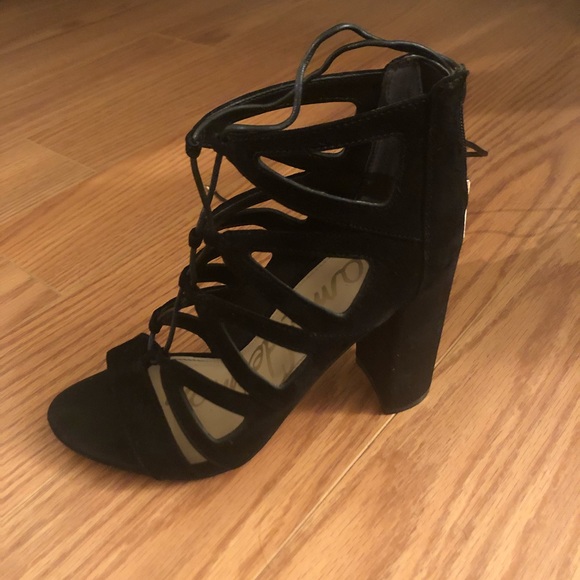 Sam Edelman Suede Lace-up Block Heel - Picture 3 of 6